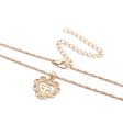 18K Gold-Plated Cross Floral Heart Pendant Necklace For Cheap