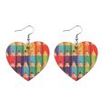 Red & Blue Pencil Heart Drop Earrings Online