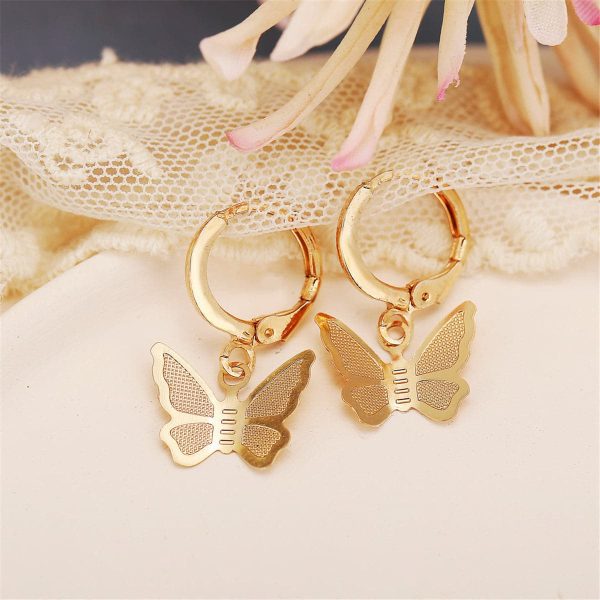 18K Gold-Plated Butterfly Drop Earrings on Sale