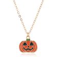 Orange Enamel & 18K Gold-Plated Pumpkin Drop Earrings & Pendant Necklace Set on Sale