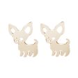 18K Gold-Plated Chihuahua Stud Earrings Online Hot Sale