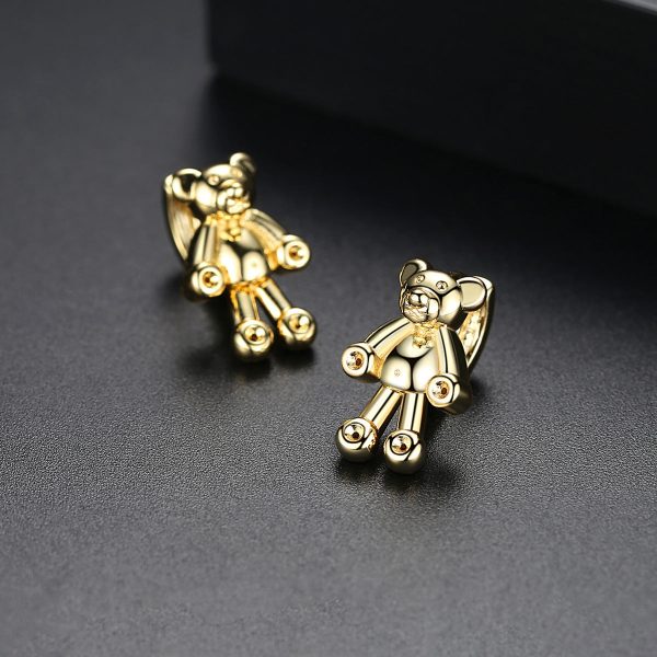 18K Gold-Plated Bear Huggie Earrings Online