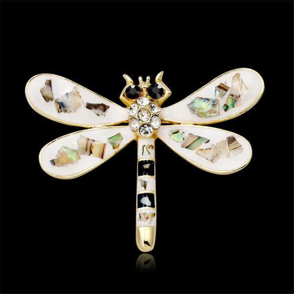 Cubic Zirconia & 18K Gold-Plated Dragonfly Brooch For Discount