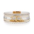 White Polystyrene & Cubic Zirconia 18K Gold-Plated Interlocked Circle Bracelet Online Hot Sale