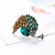 Clear Cubic Zirconia & Silver-Plated Peacock Brooch Fashion