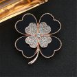 Black & Cubic Zirconia Clover Brooch Online