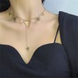 18K Gold-Plated Bow Station Drop Choker Necklace Cheap