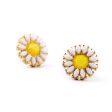 Yellow & White Resin Sunflower Stud Earrings on Sale