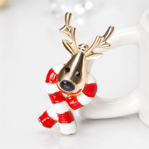 Cubic Zirconia & 18K Gold-Plated Reindeer Scarf Brooch Sale