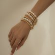 Pearl & 18K Gold Plated Beaded Stretch Bracelet Set Online