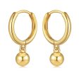 18K Gold-Plated Ball Hoop Earrings Hot on Sale