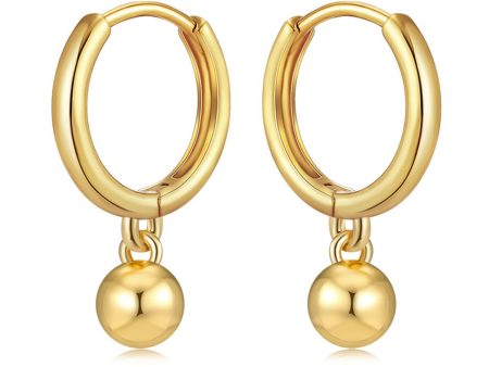 18K Gold-Plated Ball Hoop Earrings Hot on Sale