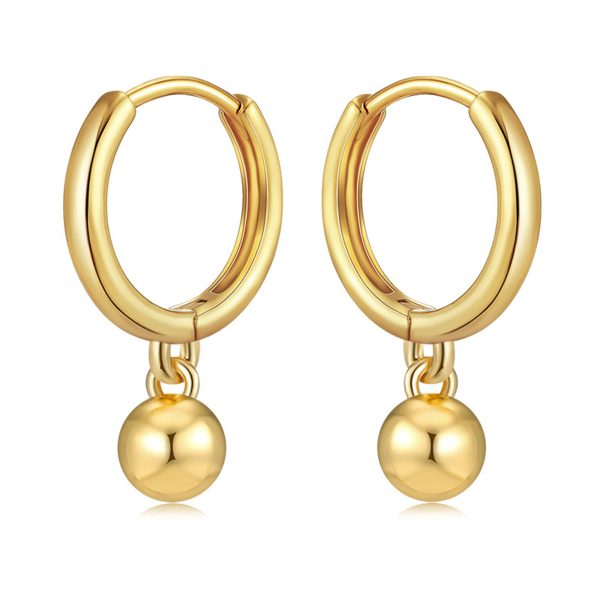 18K Gold-Plated Ball Hoop Earrings Hot on Sale