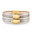 White Polystyrene & 18K Gold-Plated Pea Layered Bracelet Hot on Sale