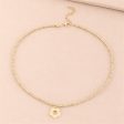 18K Gold-Plated Beaded Chain Floral Pendant Necklace Supply