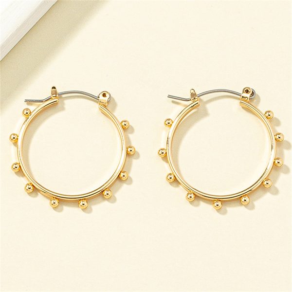 18K Gold-Plated Beaded Hoop Earrings Online now