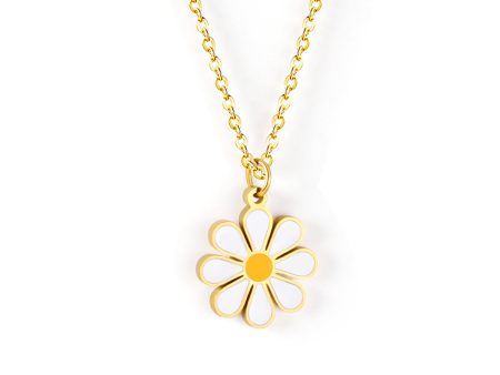 Yellow Enamel & 18K Gold-Plated Mum Pendant Necklace Online Hot Sale