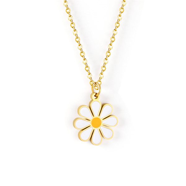 Yellow Enamel & 18K Gold-Plated Mum Pendant Necklace Online Hot Sale