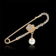 Cubic Zirconia & 18K Gold-Plated Safety Pin Brooch Discount