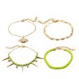 Green & Cubic Zirconia Evil Eye Charm Anklet Set Supply