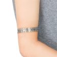 Silver-Plated Laurel Leaves Bypass Arm Cuff Online