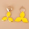 Yellow Enamel & 18K Gold-Plated Flower Drop Earrings Fashion