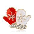 Cubic Zirconia & 18K Gold-Plated Mittens Brooch Discount