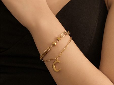 18K Gold-Plated Celestial Layered Bracelet Hot on Sale