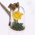 Yellow & Green  Wish  Encased Rose Pendant Necklace Online Hot Sale