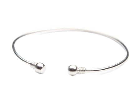 Silver-Plated Bead Bypass Arm Cuff Online now