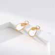 White Enamel & 18K Gold-Plated Irregular Oval Drop Earring For Discount