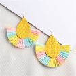 Yellow & Pink Fringe Pear Drop Earrings Sale