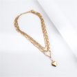 18K Gold-Plated Cable Chain Heart Pendant Layered Necklace Online now