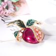 Clear Cubic Zirconia & Pearl Enamel 18K Gold-Plated Pomegranate Brooch Hot on Sale