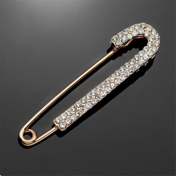 Cubic Zirconia & 18K Gold-Plated Pin Brooch Sale