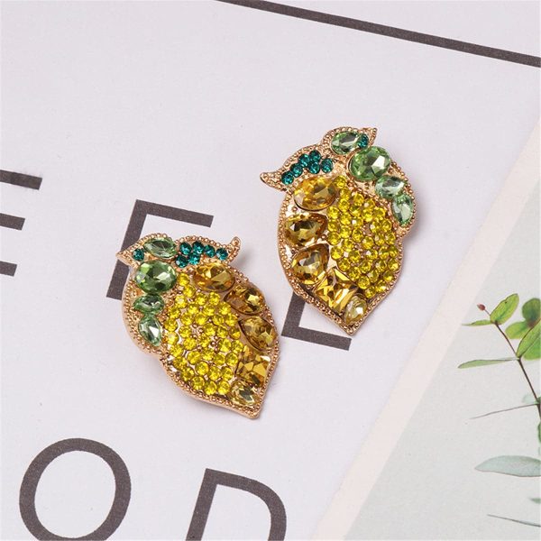 Yellow Crystal & Cubic Zirconia Lemon Stud Earrings Online now