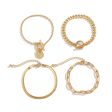 18K Gold-Plated Chain Adjustable Bracelet Set Online Sale