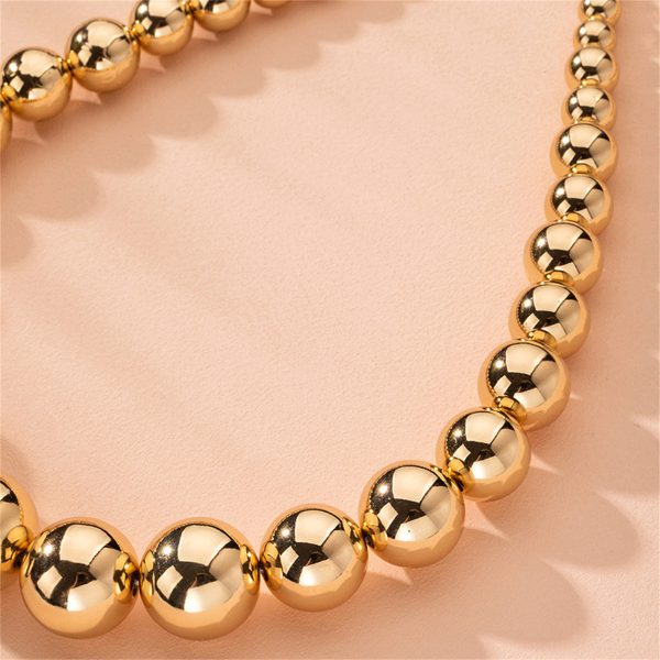 18K Gold-Plated Bead Statement Necklace For Sale