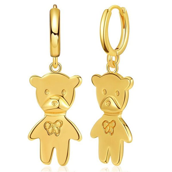 18K Gold-Plated Bear Huggie Earrings Online now