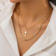 18K Gold-Plated Cross Pendant Necklace Set Online Sale