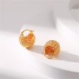 18K Gold-Plated Basket Huggie Earrings Fashion