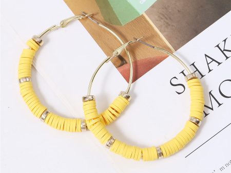 Yellow Polymer Clay & 18K Gold-Plated Hoop Earrings Online now