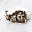 Cubic Zirconia & 18K Gold-Plated Snail Brooch Hot on Sale