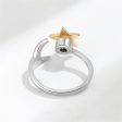 Two Tone Star & Moon Rotatable Open Ring Hot on Sale