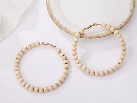 Wood & 18K Gold-Plated Beaded Hoop Earrings Online Hot Sale