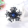 Blue Cubic Zirconia & Silver-Plated Flower Brooch Online Sale