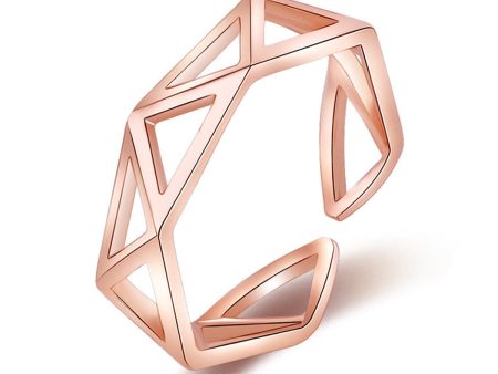 18K Rose Gold-Plated Hollow Triangle Band Sale