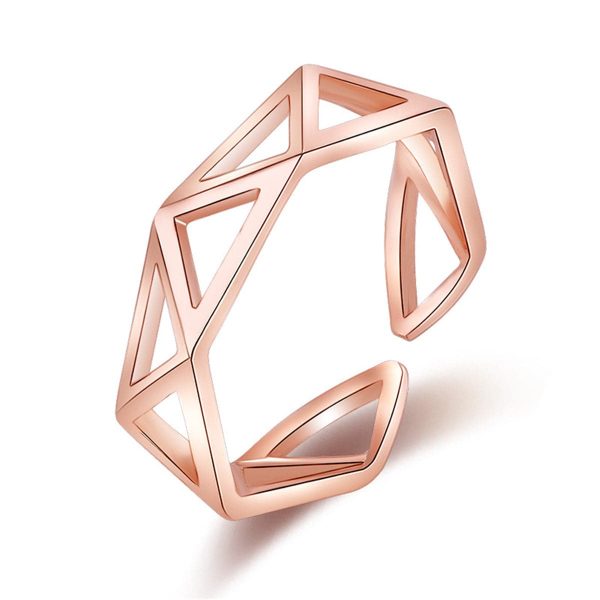 18K Rose Gold-Plated Hollow Triangle Band Sale