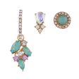 Green Crystal & Cubic Zirconia Botanical Earring Set Online Sale