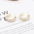 White Acrylic & 18K Gold-Plated Flower Cluster Huggie Earrings For Discount